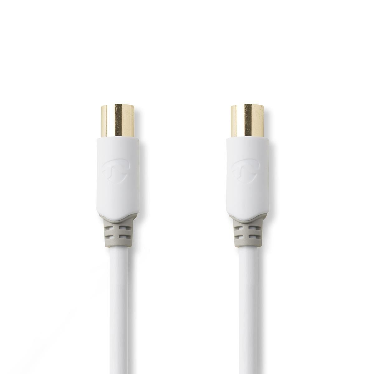 Nedis Coax Cable | IEC (Coax) Male | IEC (Coax) Female | Gold Plated | 100 dB | 75 Ohm | Double Shielded | 1.00 m | Round | PVC | White | Box