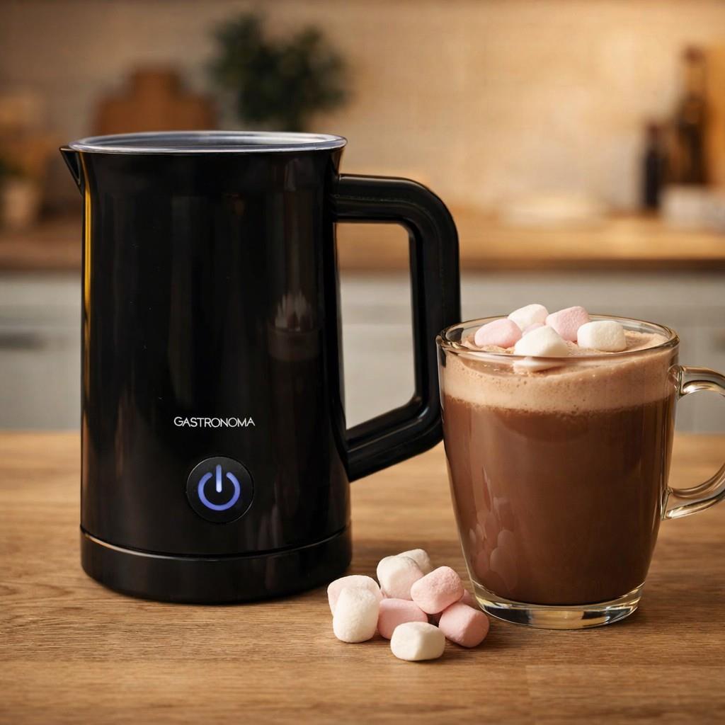 Gastronoma Electric Milk Frother, Automatic Frother & Milk Steamer, 10oz/300ml Hot & Cold Foam Maker for Coffee, Latte, Cappuccino, Macchiato, Black