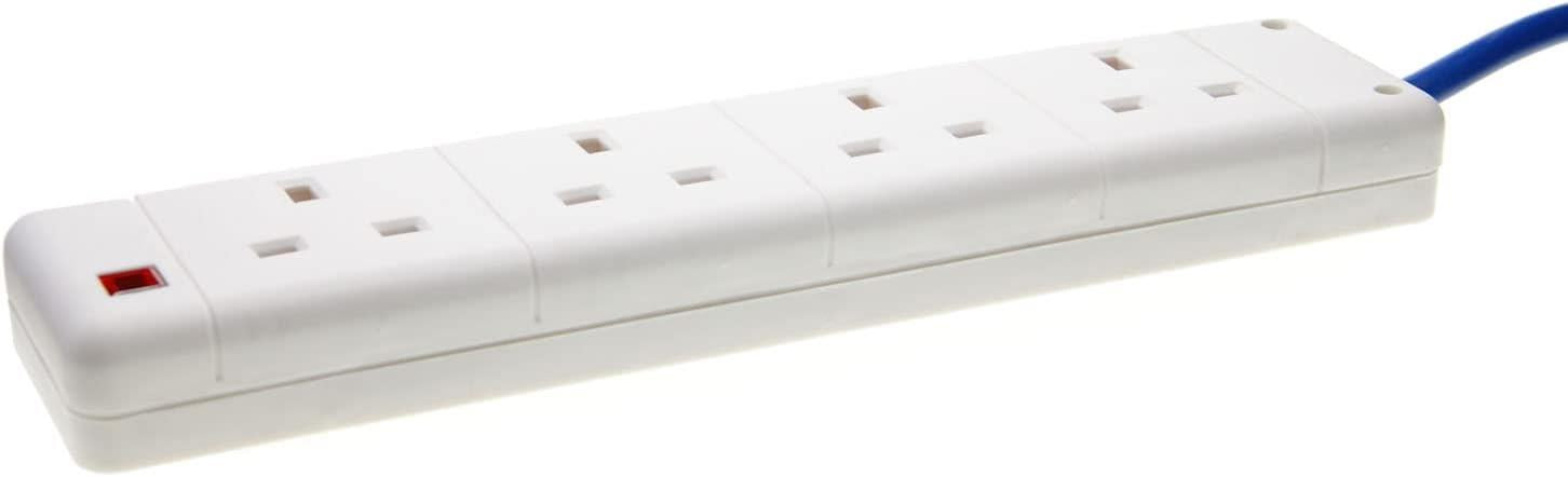 Ex-Pro 20m 16A to 13A Caravan Adapter, 4 Gang Socket Extension Lead, IEC 60309 Plug to UK 3 Pin Sockets with LED Indicator