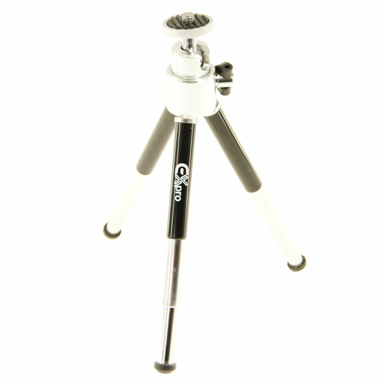 Ex-Pro Table-Top Mini Tripod, Aluminium Telescopic and compact - 3 Level - 15cm, 12.7cm & 10cm - Black & Silver