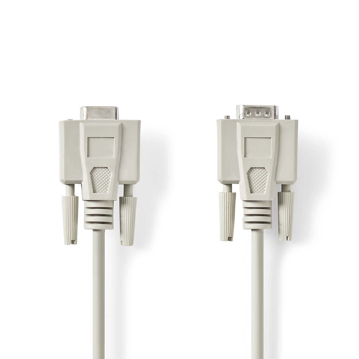 Nedis Serial Cable | D-SUB 9-Pin Male | D-SUB 9-Pin Female | Nickel Plated | 5.00 m | Round | PVC | Ivory | Label