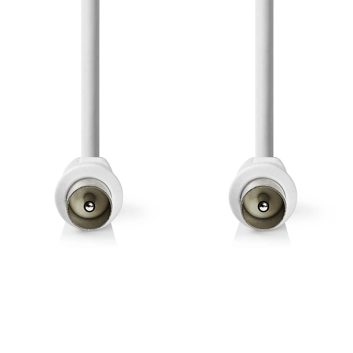 Nedis Coax Cable | IEC (Coax) Male | IEC (Coax) Male | Nickel Plated | 90 dB | 75 Ohm | Double Shielded | 5.00 m | Round | PVC | White