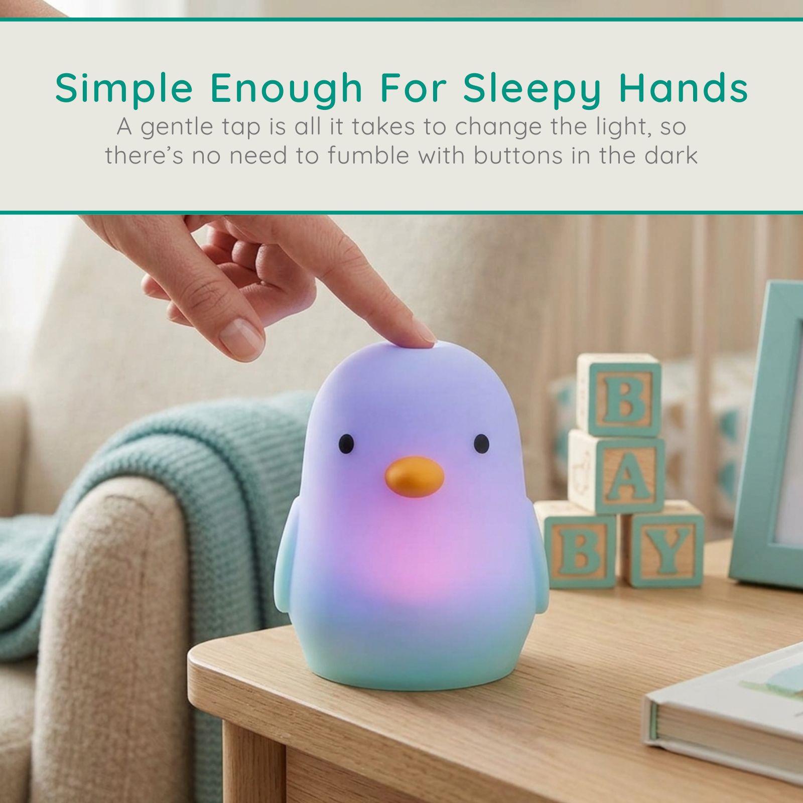 Alecto Bird Night Light for Kids, Baby Night Light for Nursery with RGB Colours & Modes, Rechargeable, Timer & Touch Control, Portable Light, BPA Free