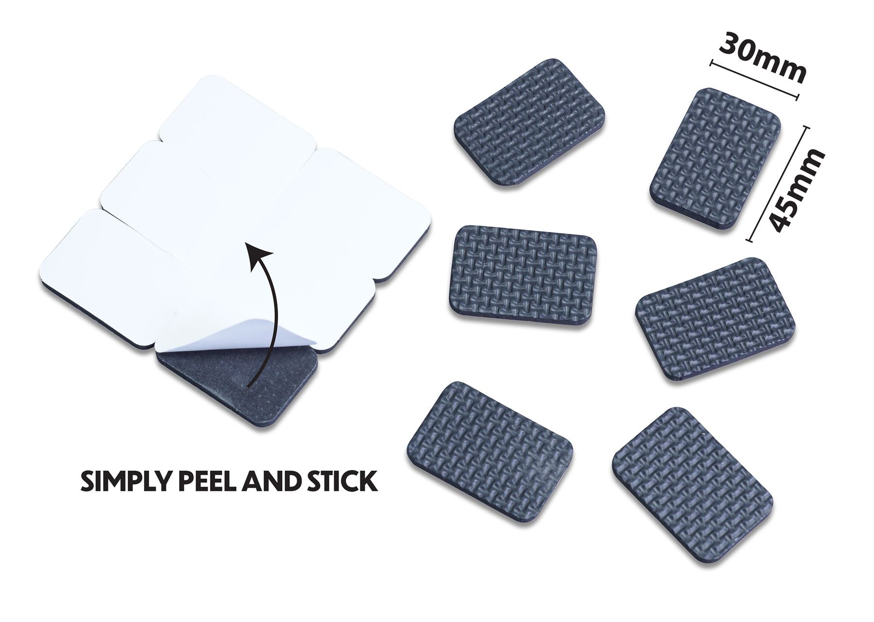 30 x 44mm Self Adhesive Rubber Anti Vibration Hiifi Speaker / Scratch Pads Round 12 Pack