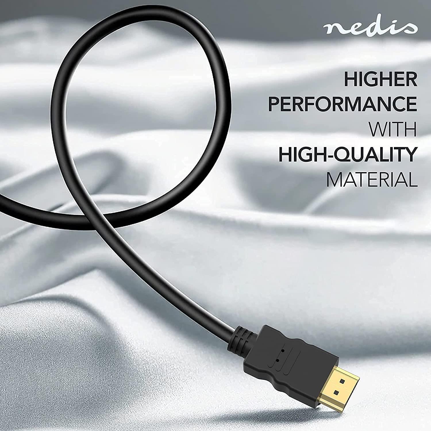 Nedis Ultra High Speed HDMI™ Cable | HDMI™ Connector | HDMI™ Connector | 8K@60Hz | 48 Gbps | 2.00 m | Round | 6.5 mm | Black | Label