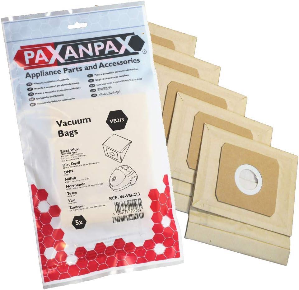 Electrolux 'E62N/U62 Z3100, Z3105, Z3115, Power, B3106, B3107, Boss Tronic Lite, B3116 Series Paper Bags (Pack of 5)