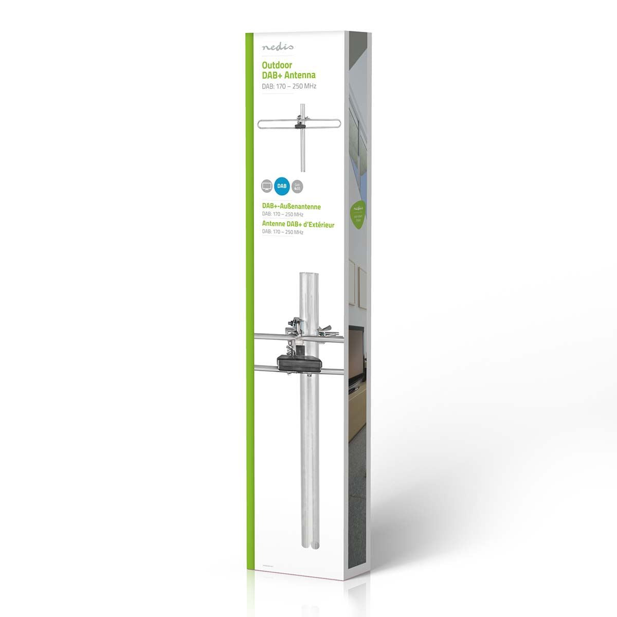 Nedis DAB Digital Radio Outdoor 4dB 360 Omni Antenna Aerial Ariel Arial Loft Clamp