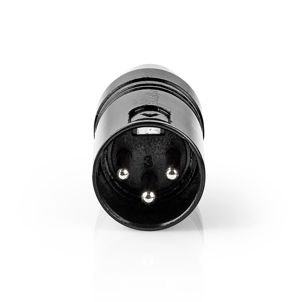 Nedis XLR Adapter | XLR 3-Pin Male | RCA Female | Nickel Plated | Straight | Metal | Black | 1 pcs | Polybag