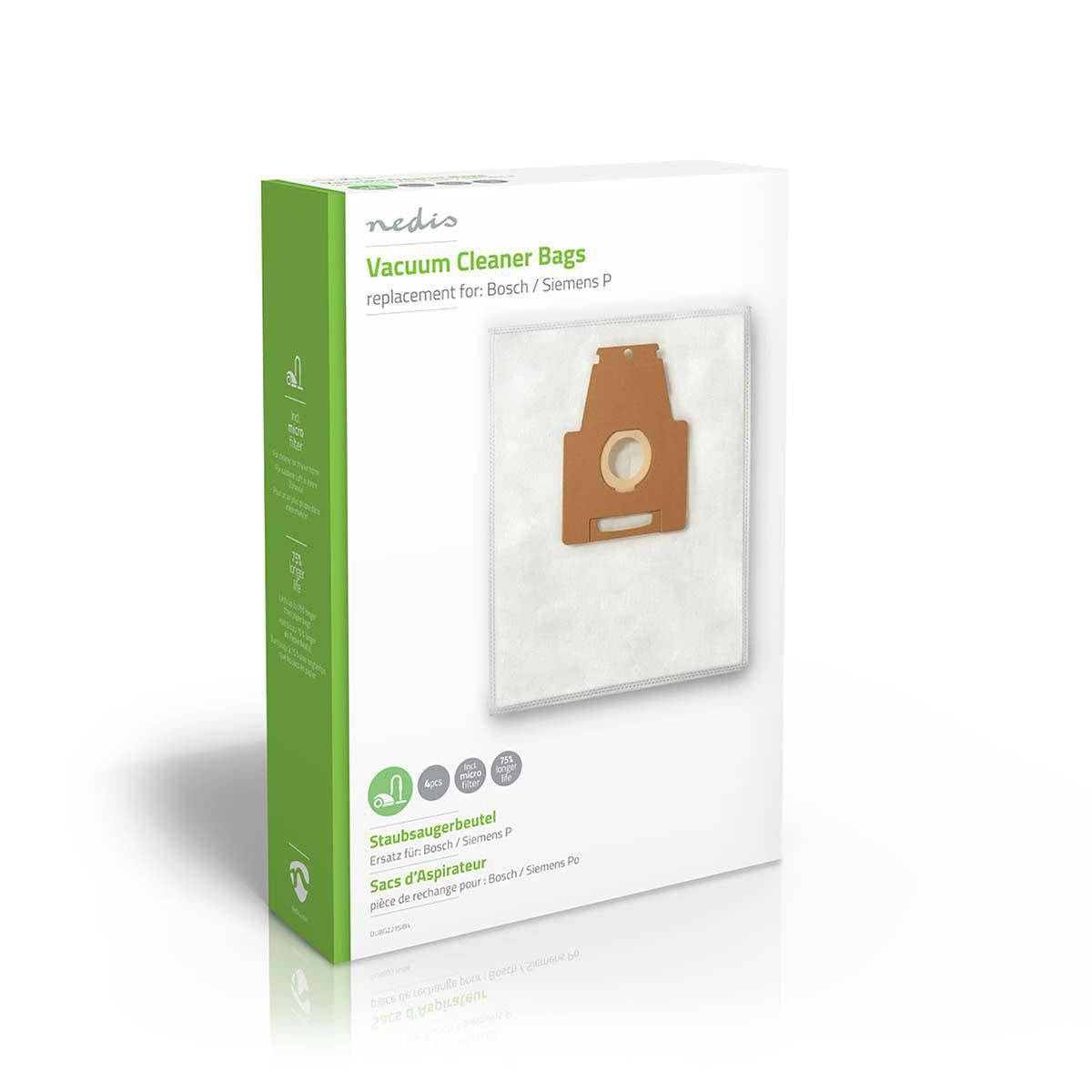 Nedis Vacuum Cleaner Bag | 4 pcs | Synthetic | Most sold for: Bosch / Siemens | White