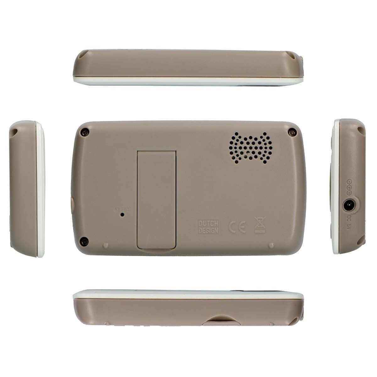 Alecto DVM-71 Video Baby Monitor with Camera, 2.4" Inch No Wifi Baby Monitor, Temperature, Night Vision, Lullaby, Two-Way Audio - White / Taupe