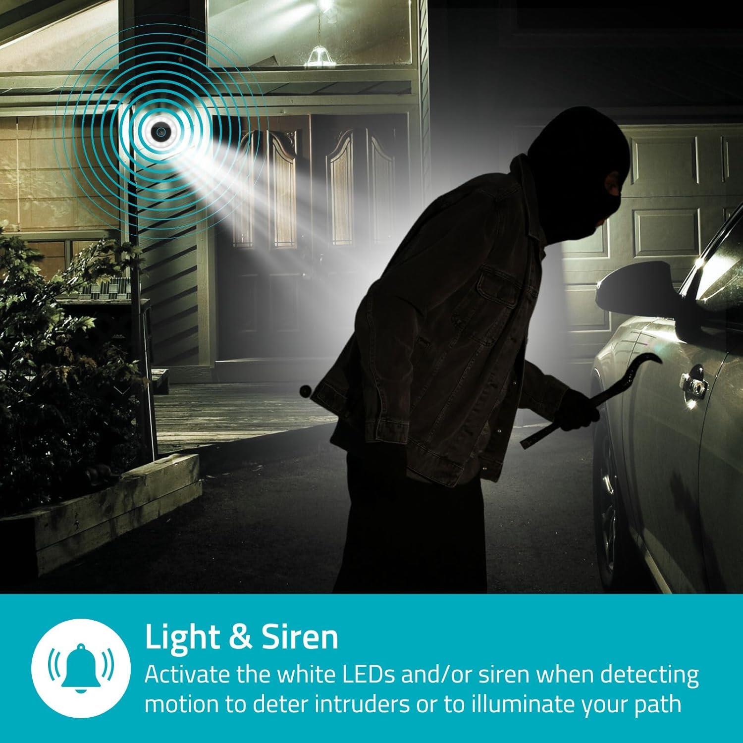 Nedis SmartLife Outdoor Camera | Spotlight | 3MP Full HD 1296p | IP65 | Cloud Storage (optional) / microSD (not included) / Onvif | 5 V DC | With motion sensor | Night vision | White