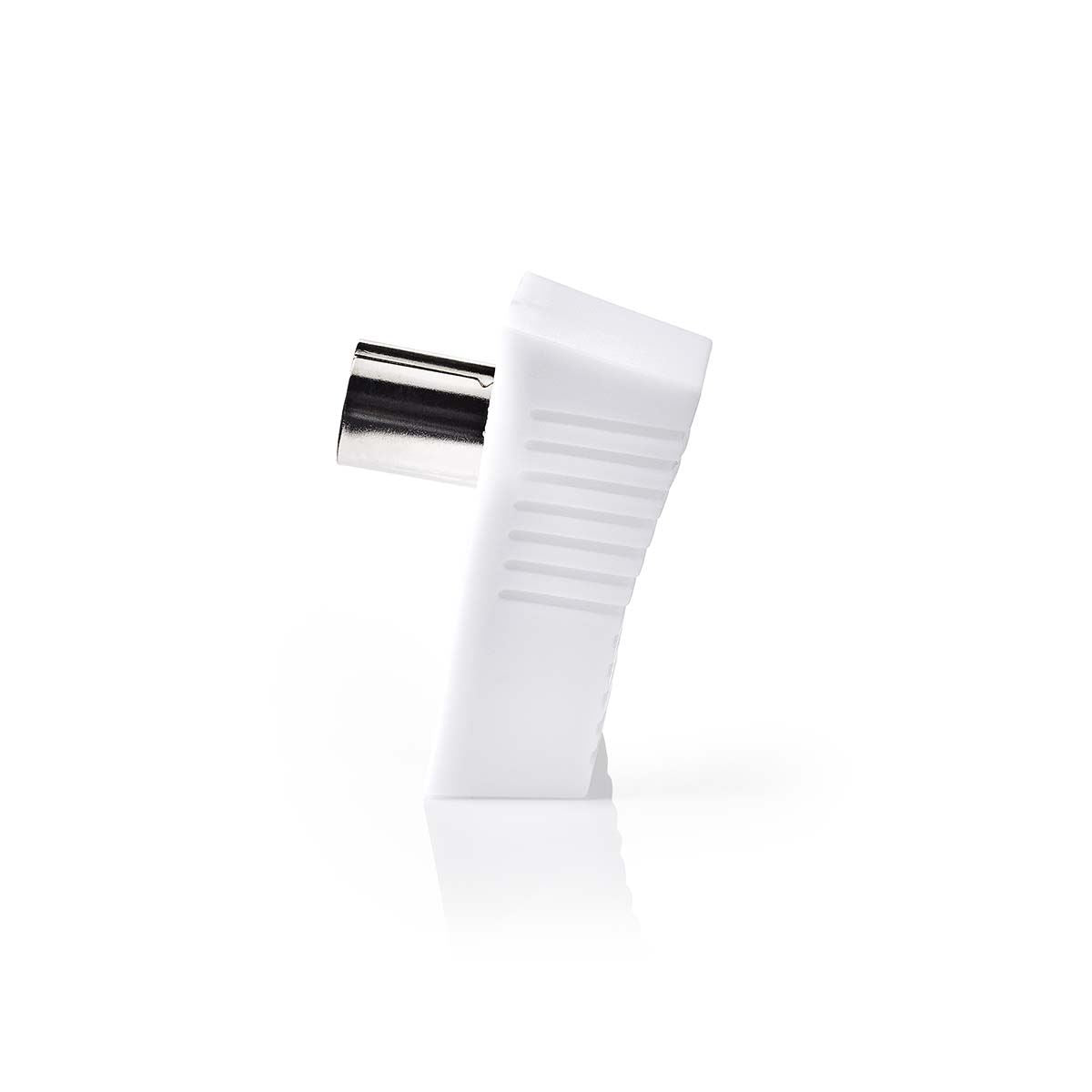 Nedis IEC (Coax) Connector | Angled | Female | Nickel Plated | 75 Ohm | Screw | Cable input diameter: 7.0 mm | Metal / PVC | White | 2 pcs