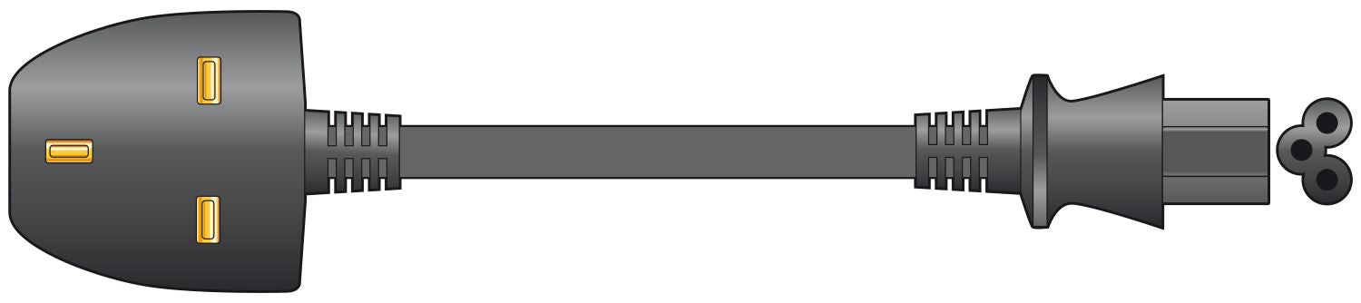 Mercury Power Cable | UK Male | IEC-320-C5 | Straight | Nickel Plated | 1.00 m | Round | PVC | Black