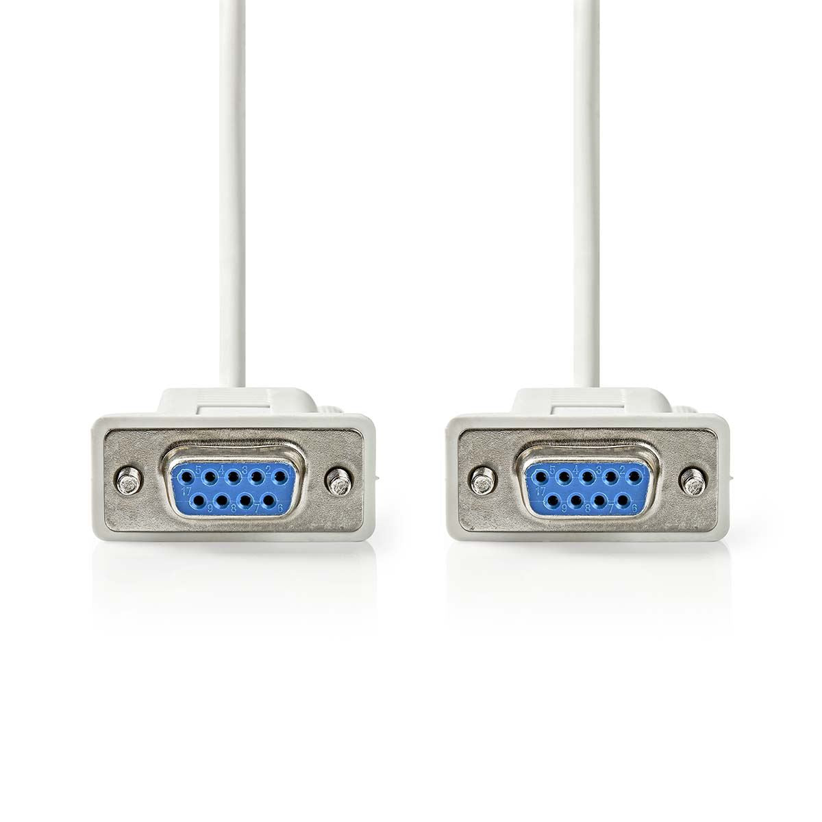 Nedis Null Modem cable | D-SUB 9-Pin Female | D-SUB 9-Pin Female | Nickel Plated | 2.00 m | Round | PVC | Ivory | Label