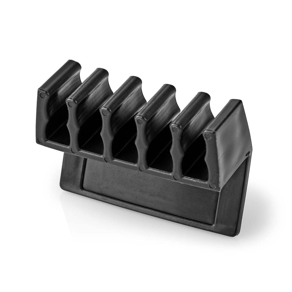 Nedis Cable Management | Cable Clip | Click and Go | 2 pcs | Number of slots: 5 Slots | Maximum cable thickness: 7.1 mm | Polypropylene | Black
