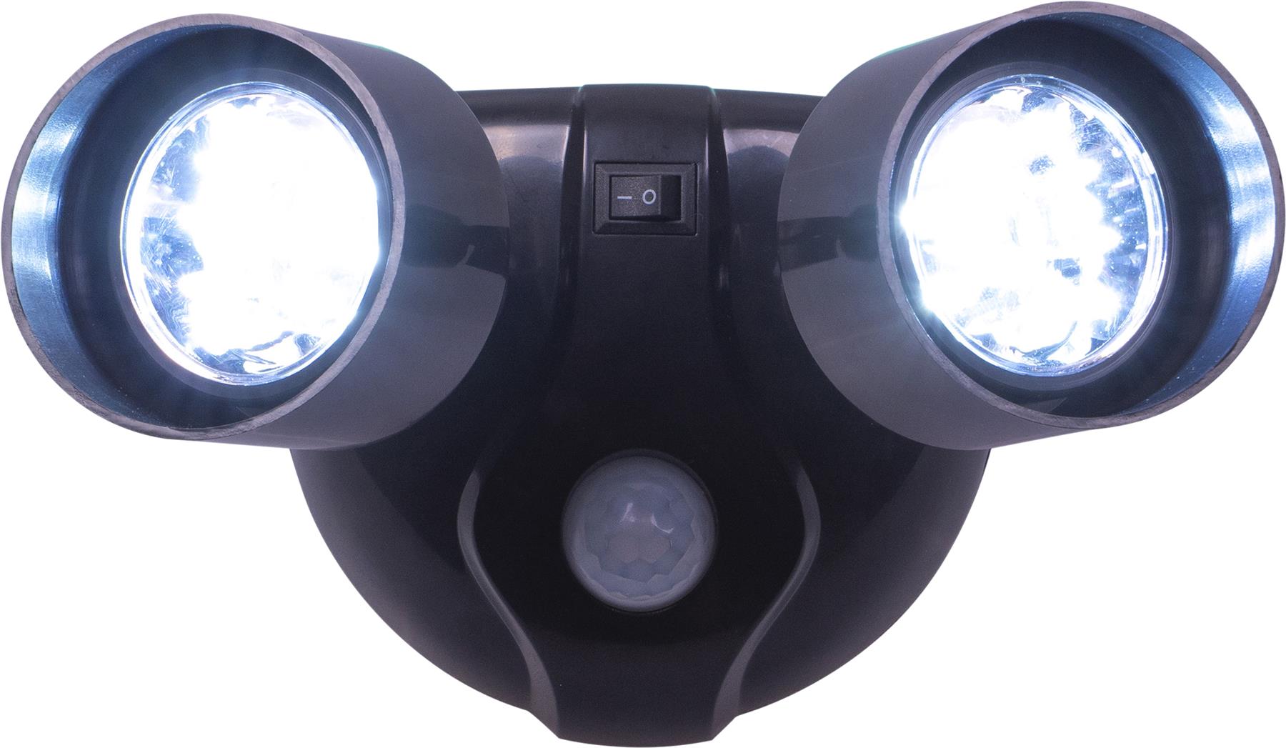 Twin Head 10 LED PIR Motion Sensor Security Battery Outdoor Light Battery