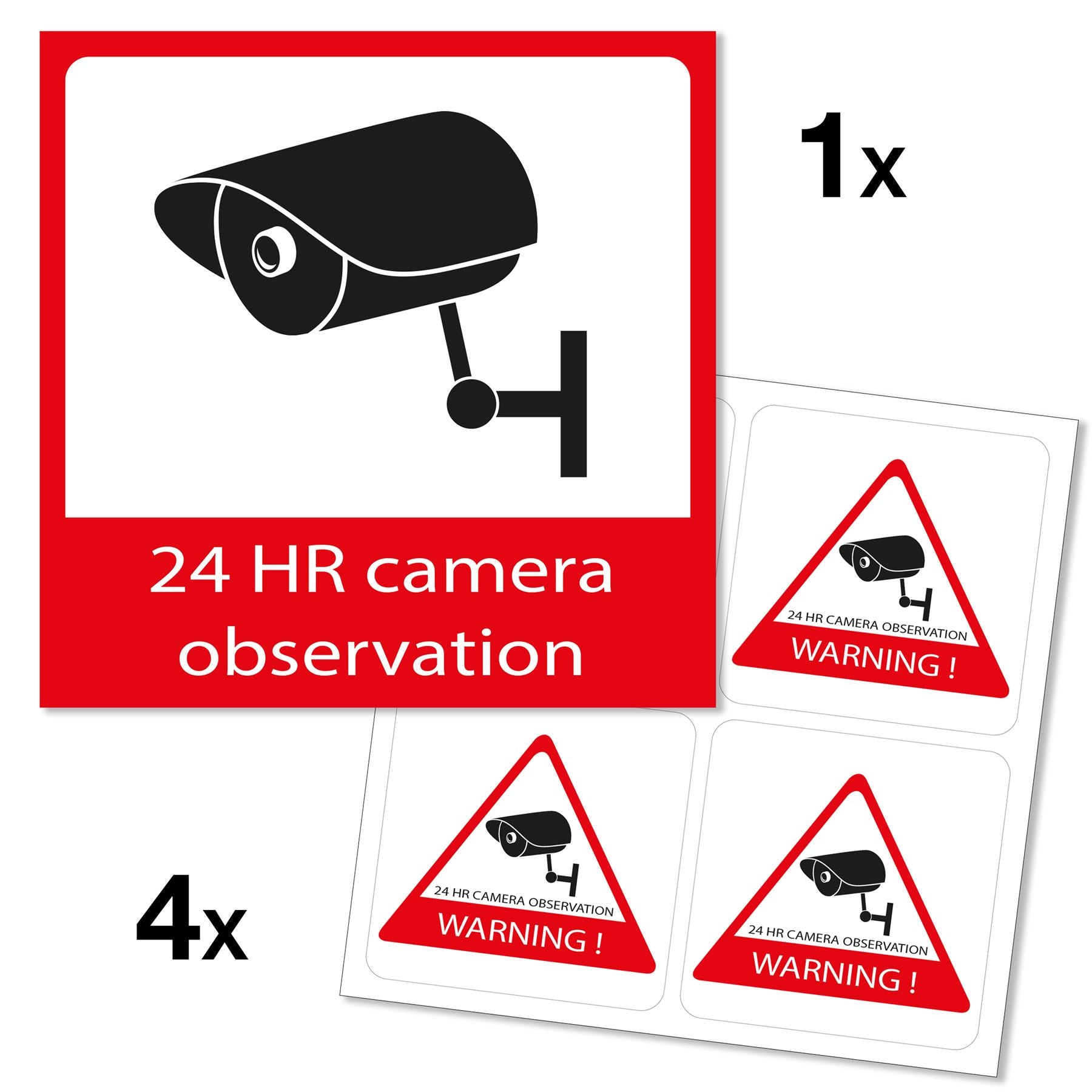 Alecto Warning Window Sticker CCTV Camera Surveillance | Pack of 5