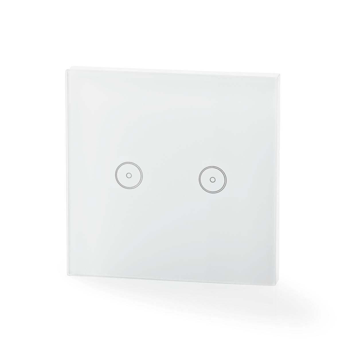 Nedis SmartLife Wall Switch | Dual | Wall Mount | 1000 W | Android™ / IOS | Glass | White