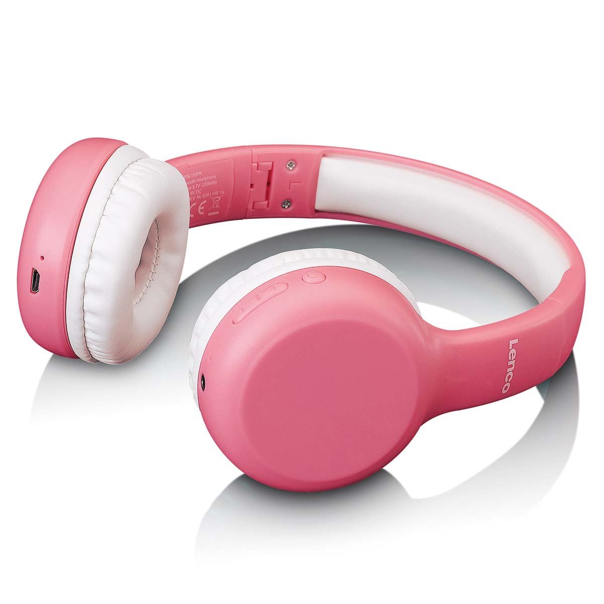 Lenco Kids Bluetooth® Headphone Limited 85dB with stickers - Pink