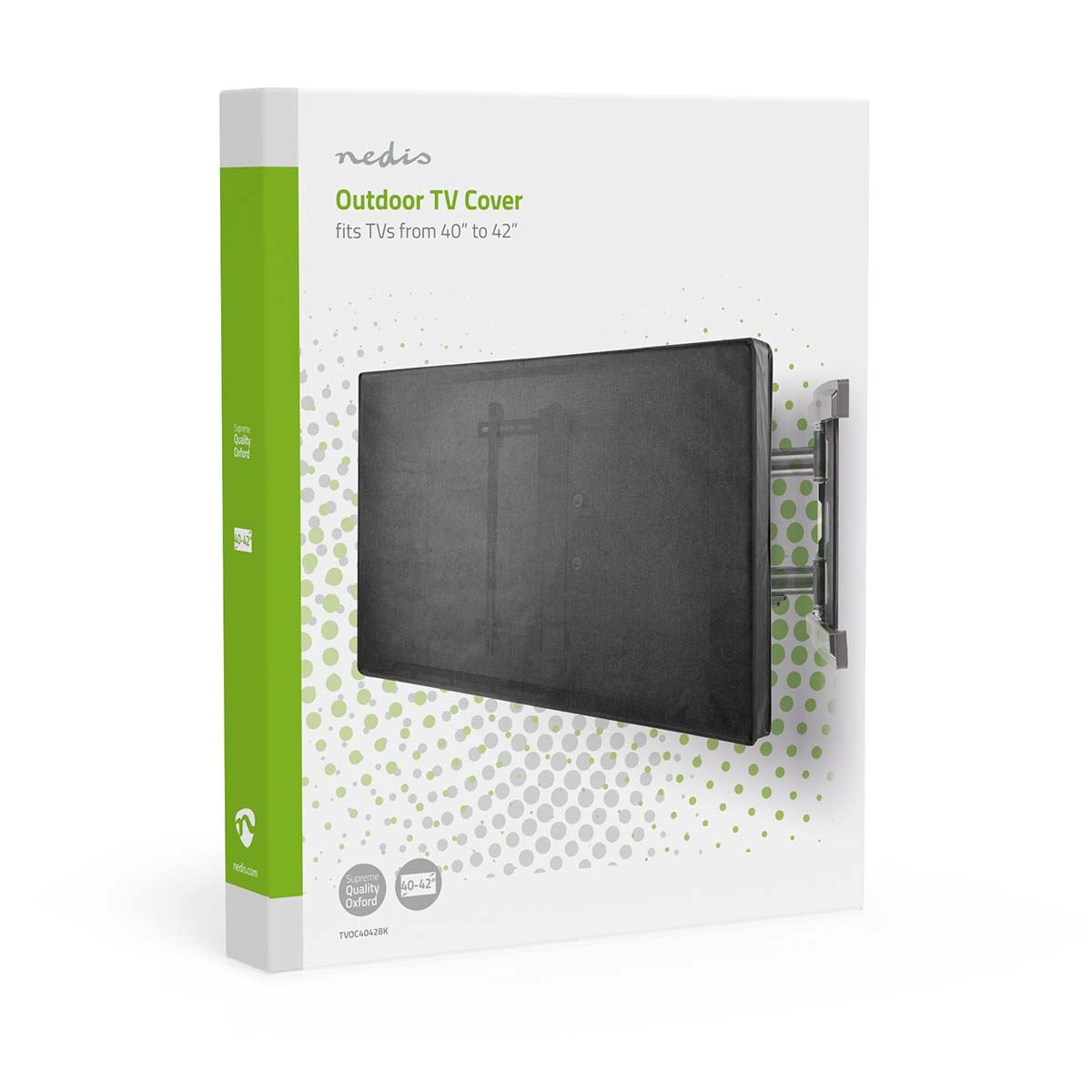 Nedis Outdoor TV Screen Cover, 40-42 in, Weatherproof Oxford Cloth, 360 Protection From Rain, Sunlight, Dust & Wind, with Side Zips & Remote Control Pocket, for Garden, Pub or Commercial Use