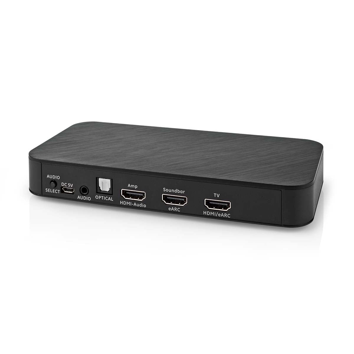 Nedis Digital Audio Converter | 2-way | Connection input: DC Power / 1x HDMI™ Input to Connection output: 1x 3.5 mm / 1x TosLink / 3x HDMI™ Output | Automatic / Push Button | Anthracite