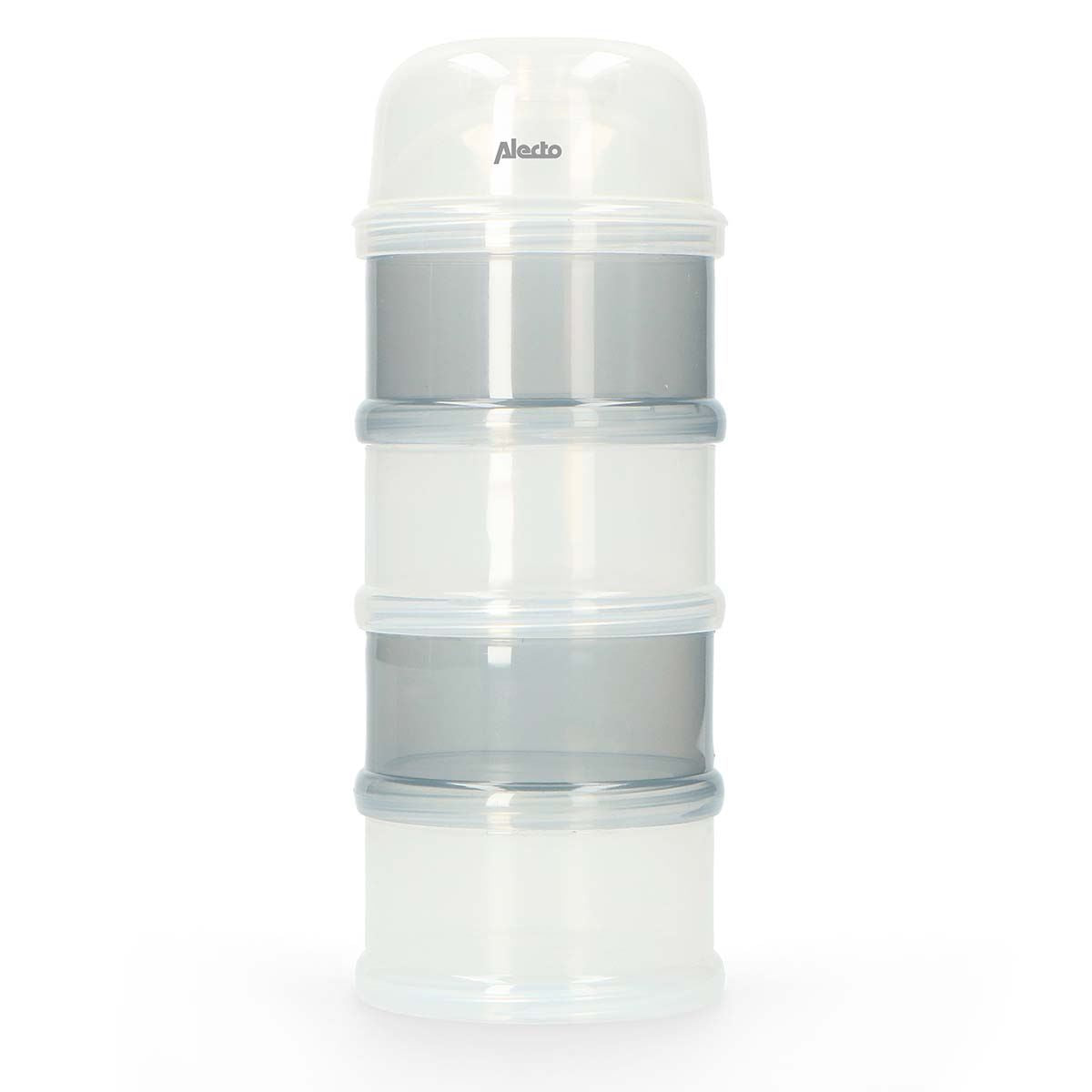 Alecto Baby Milk Powder BPA Free Dispenser, Portable 4 Layers 100ml per Layer Transparent compartments, Kids Baby Storage Container Stackable Pots