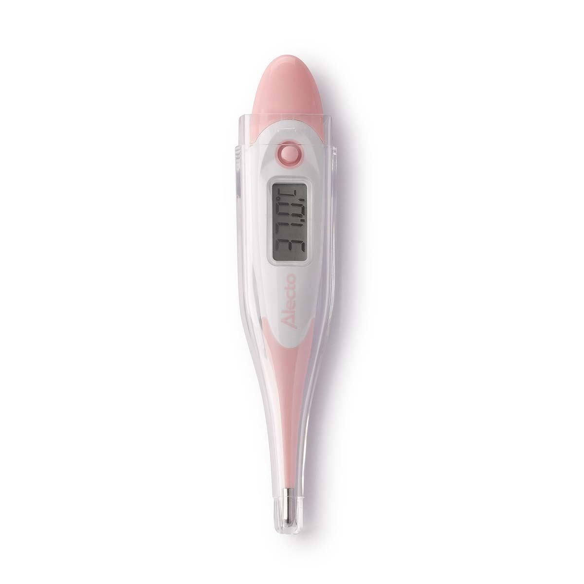 Alecto Digital LCD Thermometer, Medical Oral, Under Arm, Baby & Adult Thermometer, Fast & Accurate Reading, with Case - Pink