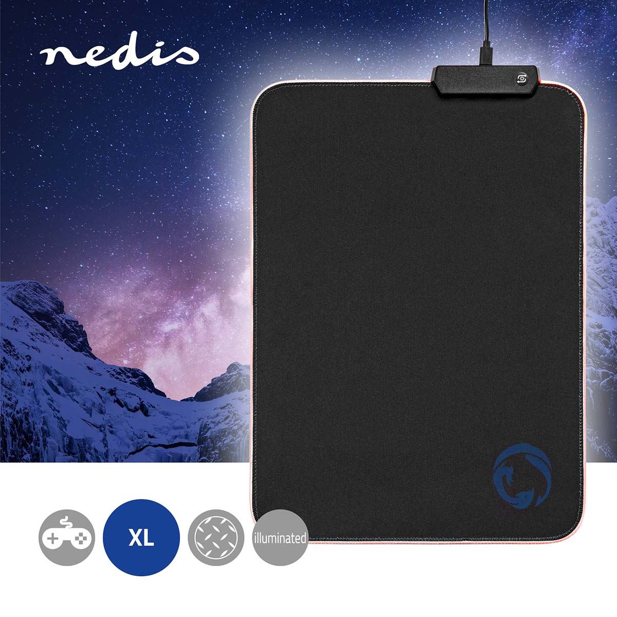 Nedis Gaming Mouse Pad | Microfiber / Rubber | Black