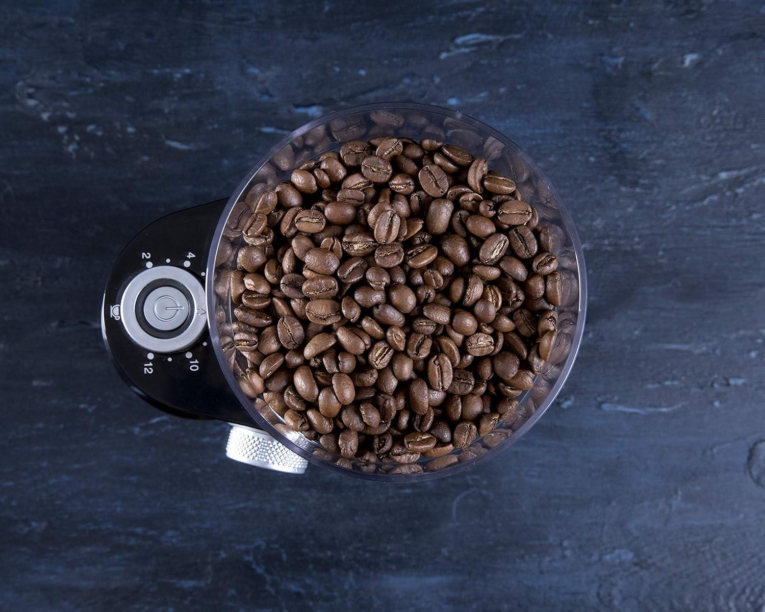 Gastronoma Barista Electric Burr Coffee Grinder - Adjustable with 12 Precise Grind Settings for 12 Cups - Professional Coffee Bean Grinder