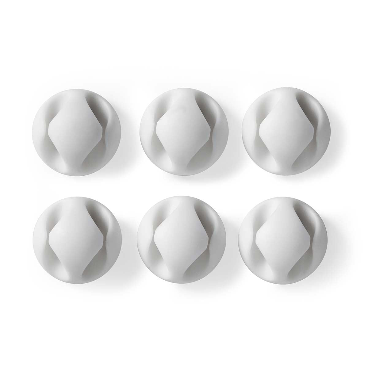 Nedis Cable Management | Cable Clip | Click and Go | 6 pcs | Number of slots: 2 Slots | Maximum cable thickness: 5.3 mm | TPE | White