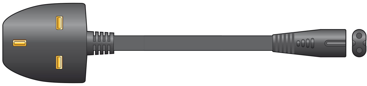 Mercury Power Cable | UK Male | IEC-320-C7 | Straight | Nickel Plated | 5.00 m | Round | PVC | Black