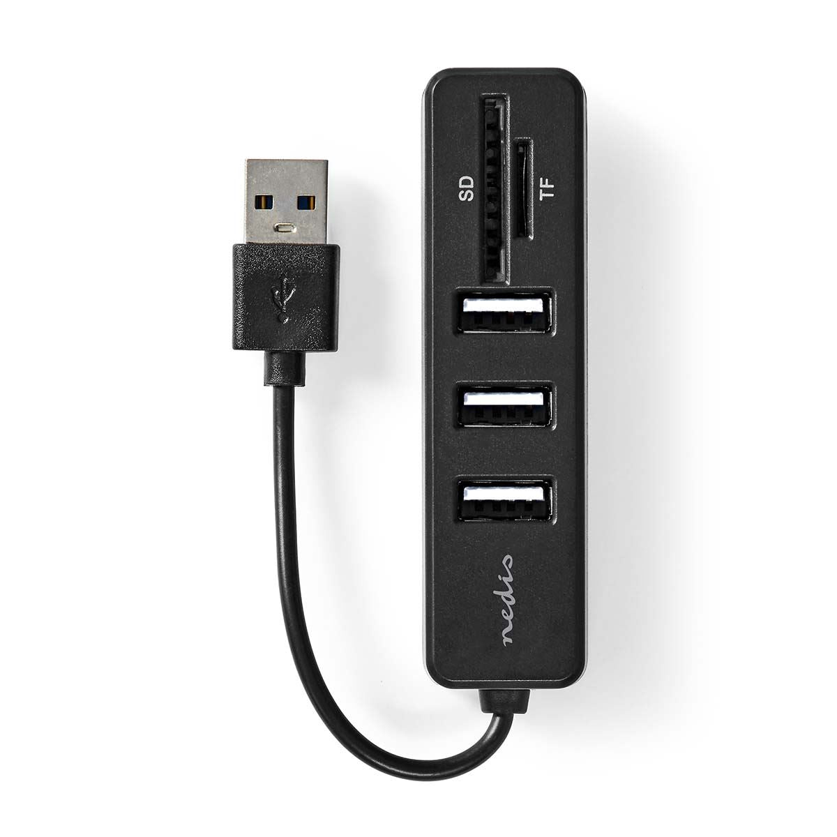 Nedis USB Hub | 1x USB-A | 3x USB A Female | 5 port(s) | USB 2.0 | USB Powered | SD & MicroSD