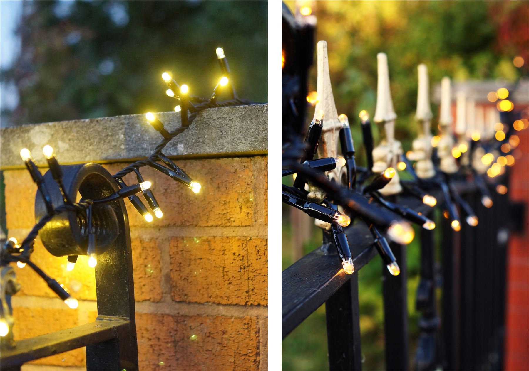 5m Easy-Connect Warm White 250 LED Cluster String Lights With Interconnectable Black Rubber Cable