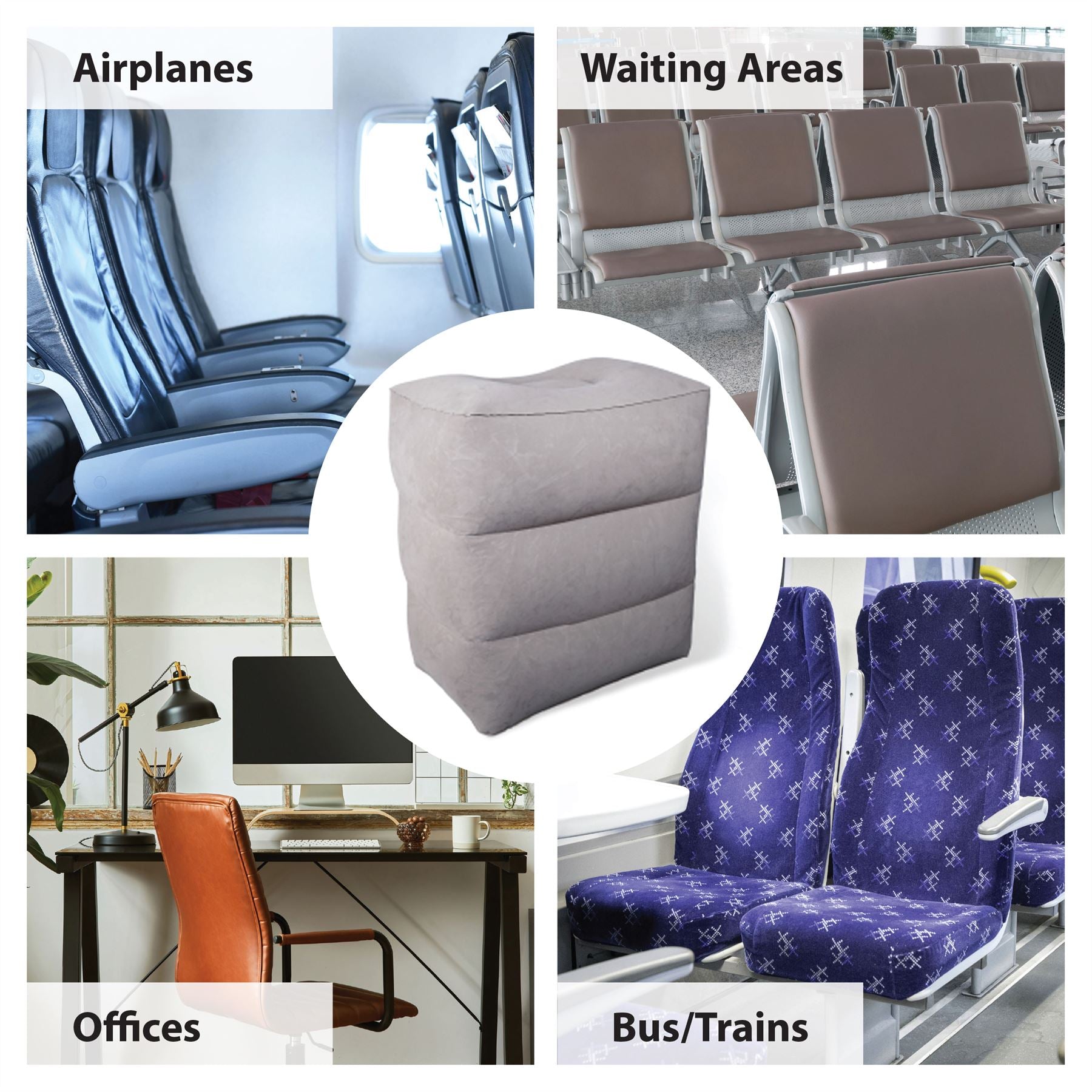 Inflatable Travel Foot Rest Cushion