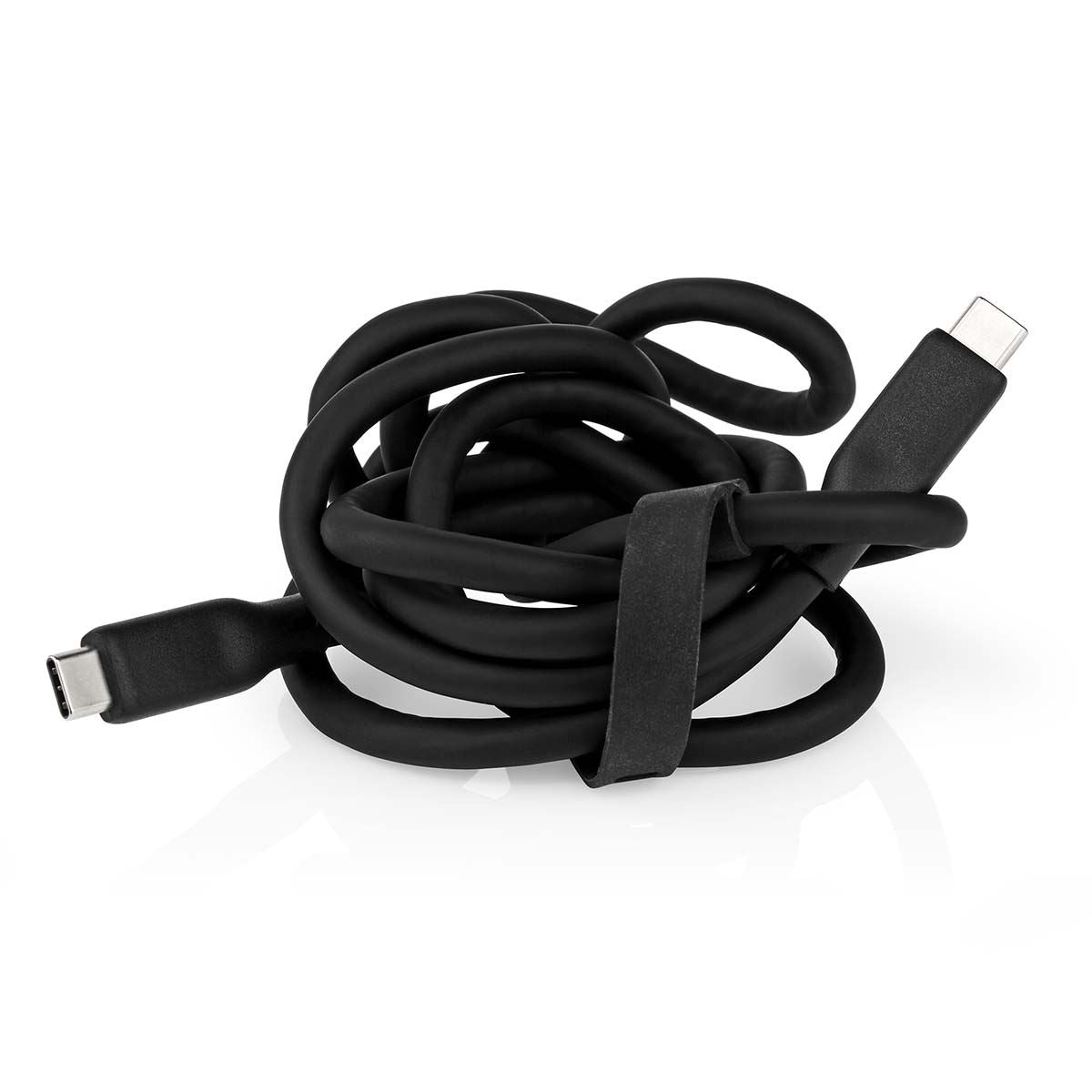Nedis USB Cable | USB 3.2 Gen 1 | USB-C™ Male | USB-C™ Male | 60 W | 8K@30Hz | 5 Gbps | Nickel Plated | 1.50 m | Round | Silicone | Black | Box