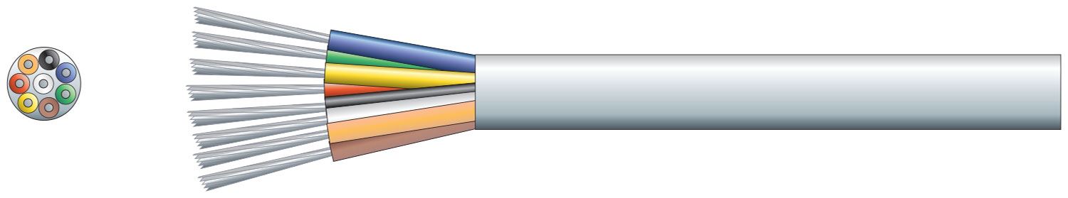 Mercury 100m 8 Core Alarm Cable in White PVC Intruder Burglar Security Signal Alarm Wire