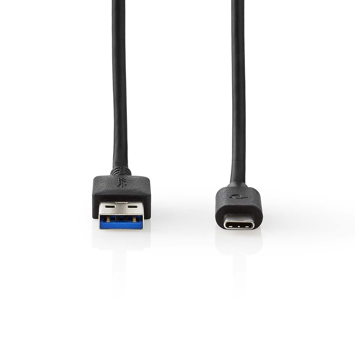 Nedis USB Cable | USB 3.2 Gen 2 | USB-A Male | USB-C™ Male | 60 W | 10 Gbps | Nickel Plated | 1.00 m | Round | PVC | Black | Box