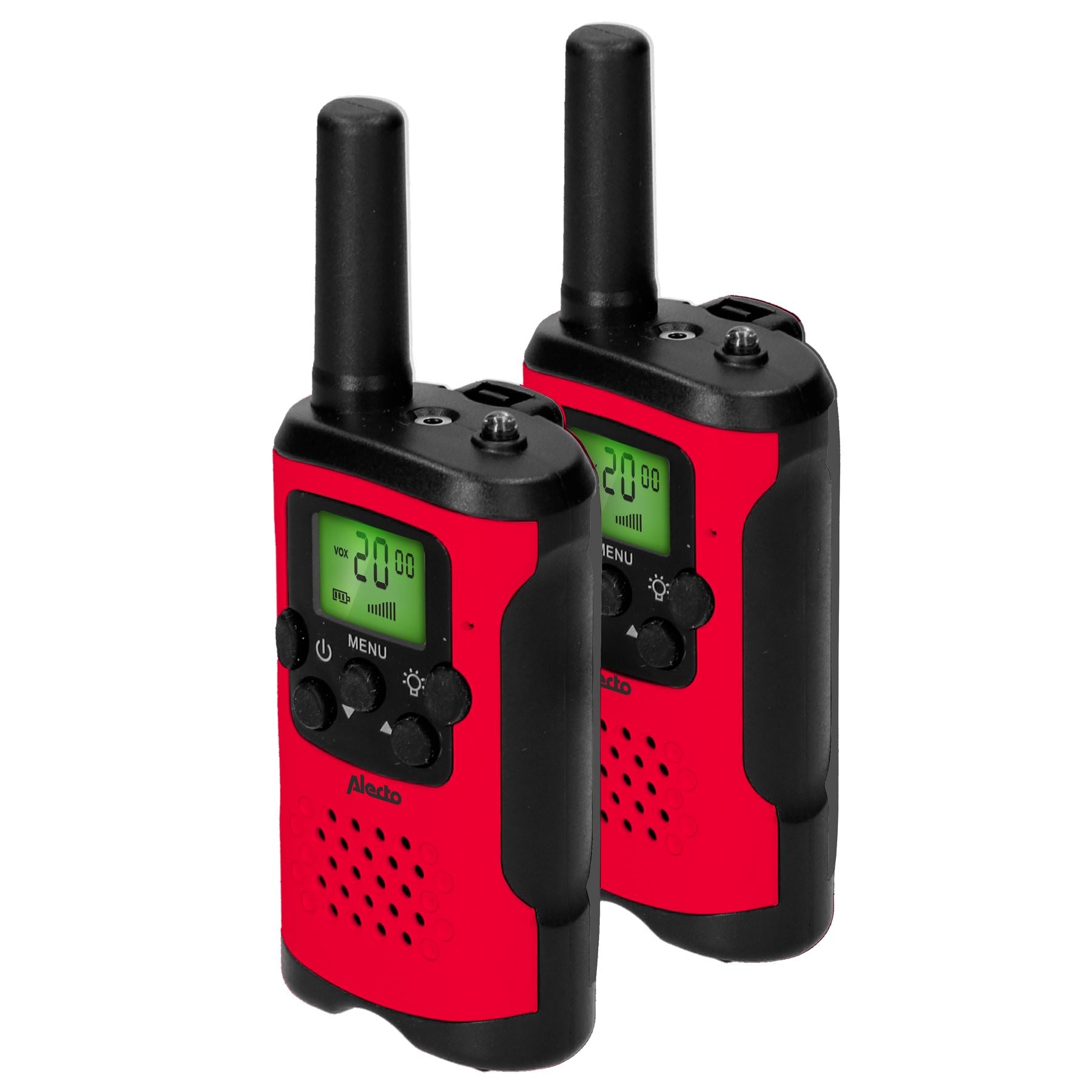 Alecto Walkie-Talkie Set | 2 Handsets | Up to 7 km | LCD | Frequency channels: 8 | VOX | up to 3 Hours | Black / Red