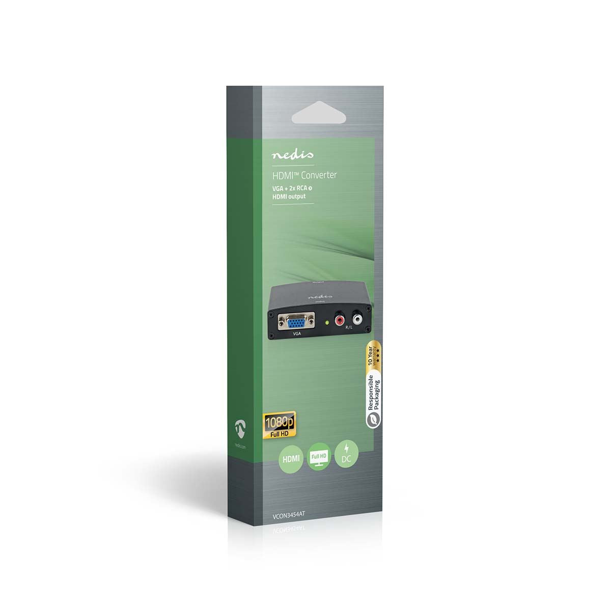 Nedis HDMI™ Converter | VGA Female / 2x RCA Male | HDMI™ Output | 1-way | 1080p | 1.65 Gbps | Aluminium | Anthracite