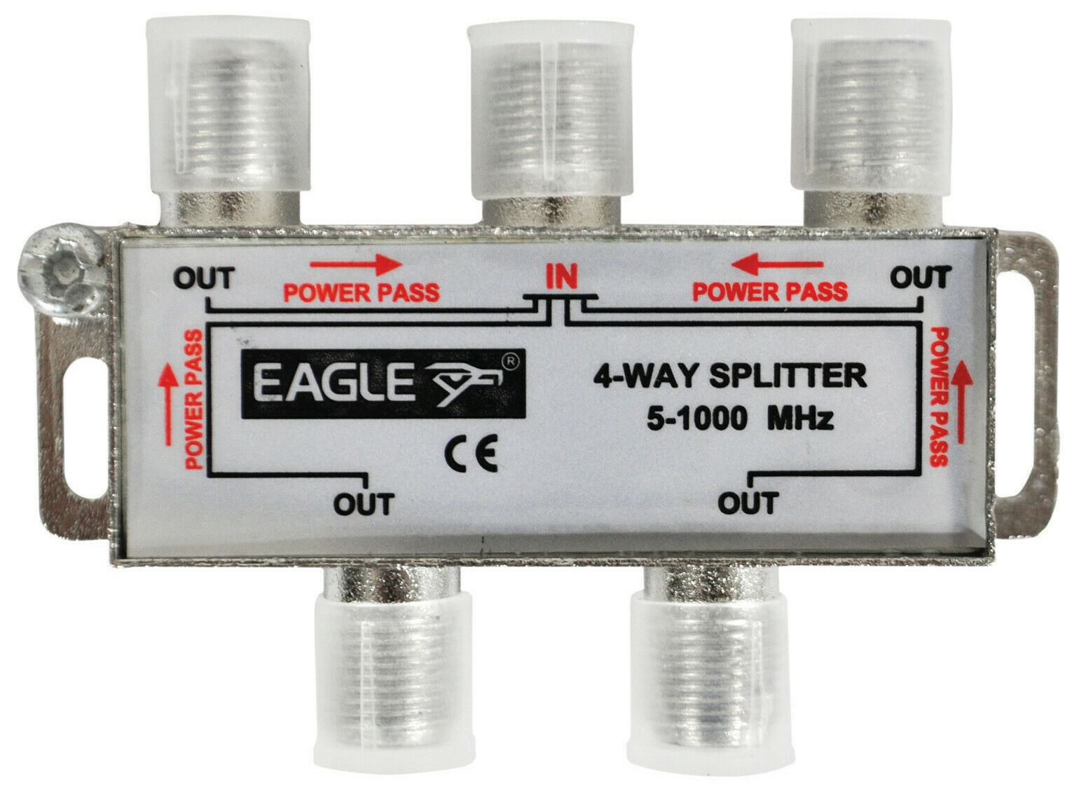4 Way Satellite Splitter with DC Pass