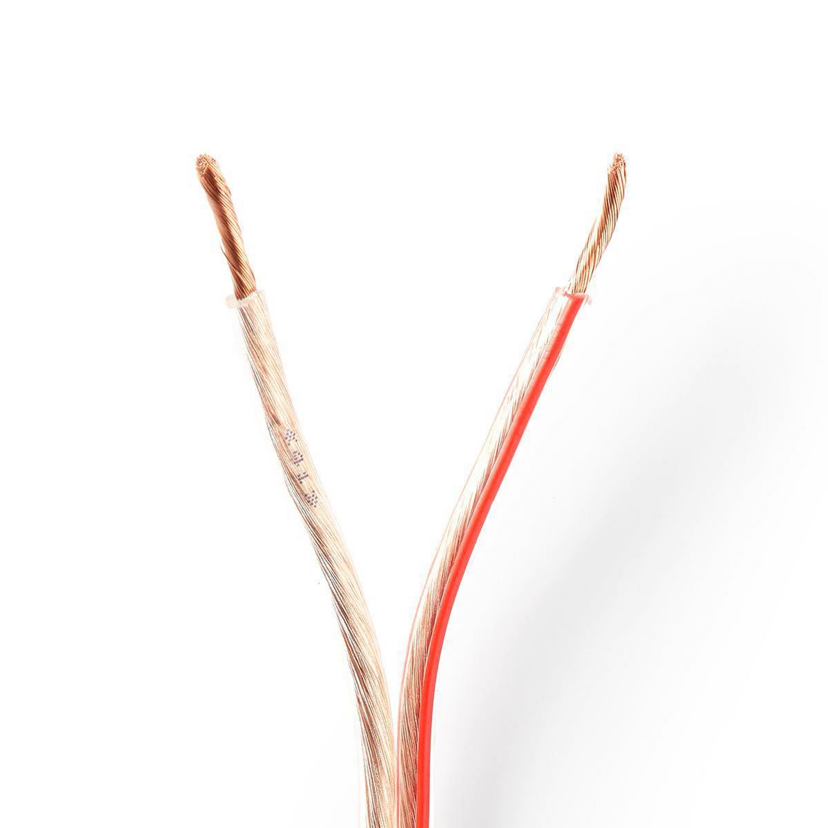 Nedis Speaker Cable | 2 x 2.50 mm² | CCA | 100.0 m | Round | PVC | Transparent | Wrap