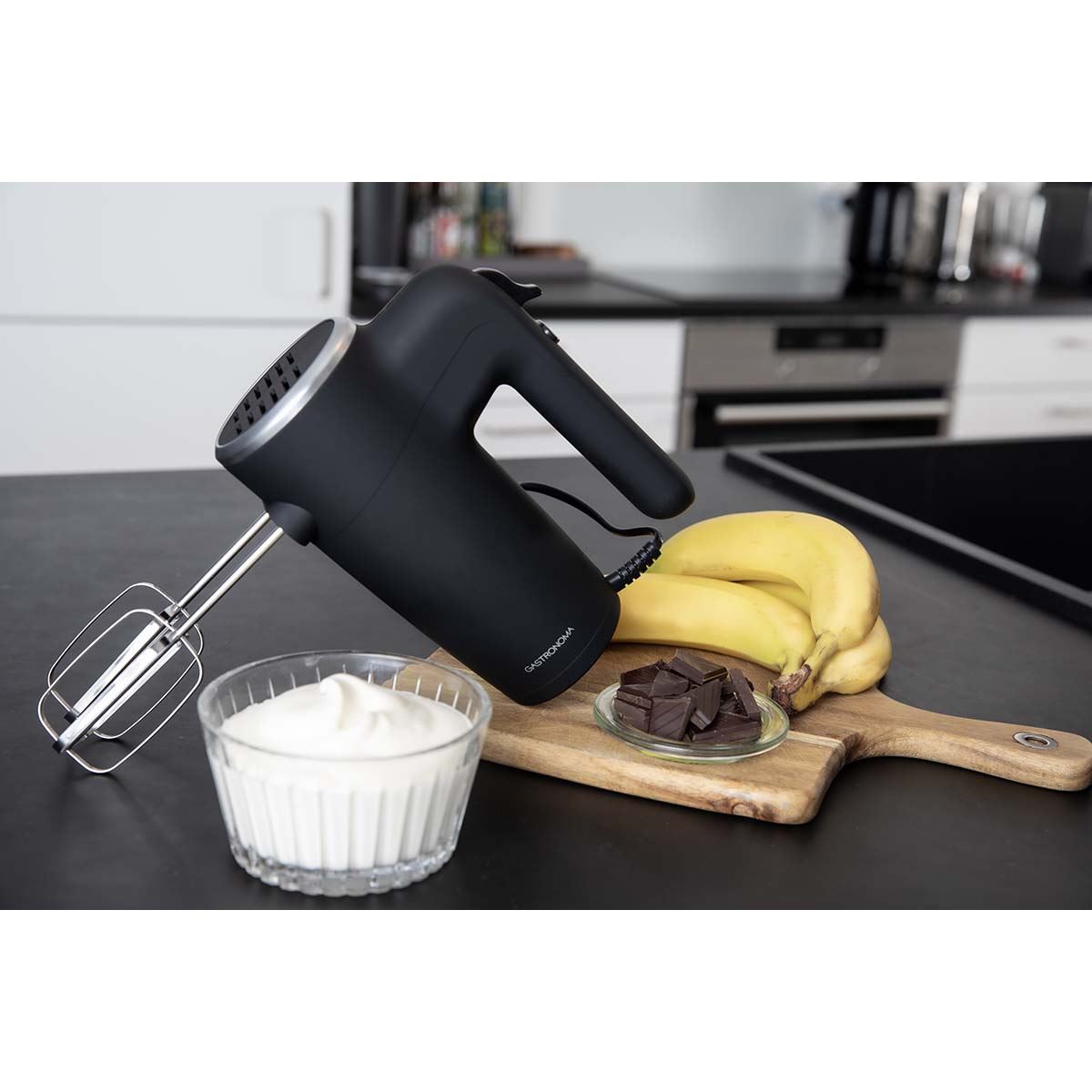 Gastronoma Electric Hand Mixer with 6 speeds & Turbo setting, 2 Chrome Plated beaters & 2 Chrome Plated dough hooks inc, all dishwasher safe, Easy release button, 500W