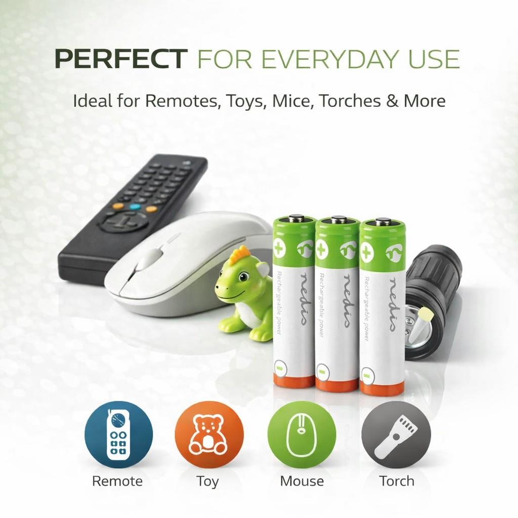 Nedis AAA Rechargeable NiMH Battery | 1.2 V DC | 950 mAh | Precharged | 4-Pack