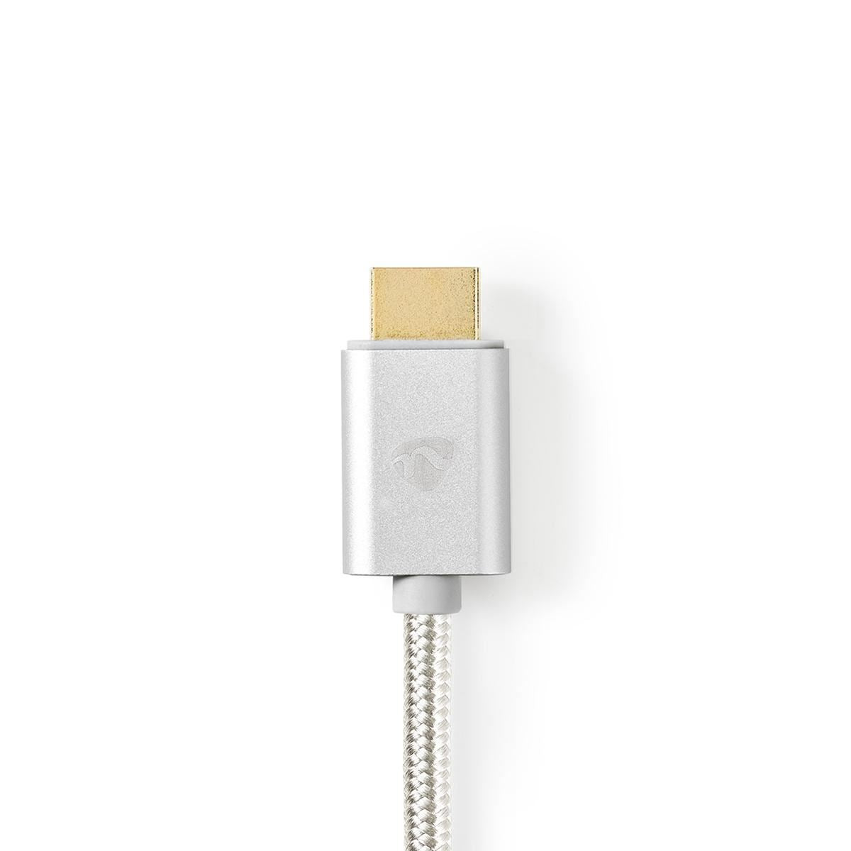 Nedis USB-C™ Adapter | USB 3.2 Gen 1 | USB-C™ Male | HDMI™ Connector | 4K@60Hz | 18 Gbps | 2.00 m | Round | Gold Plated | Braided / Nylon | Aluminium | Cover Window Box