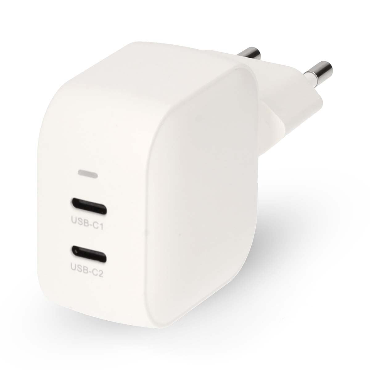 Nedis EU Euro Travel Wall Charger | 35 W | GaN | PD3.0 | Quick charge feature | 1.75 / 2.33 / 2.92 / 3.0 A | Number of outputs: 2 | 2x USB-C™ | Automatic Voltage Selection | White