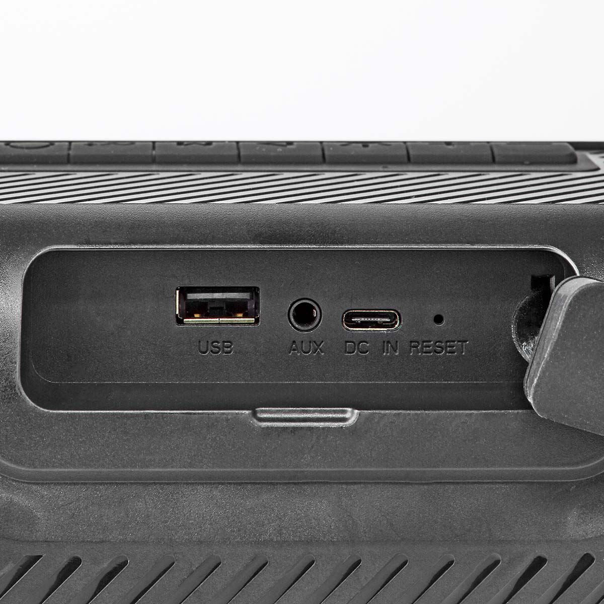 Nedis Bluetooth Party Base Portable Boombox, 45W, Rechargable 4.5hr Playback, USB AUX, IPX5 Water-Resistant, Party RGB Lights, Black