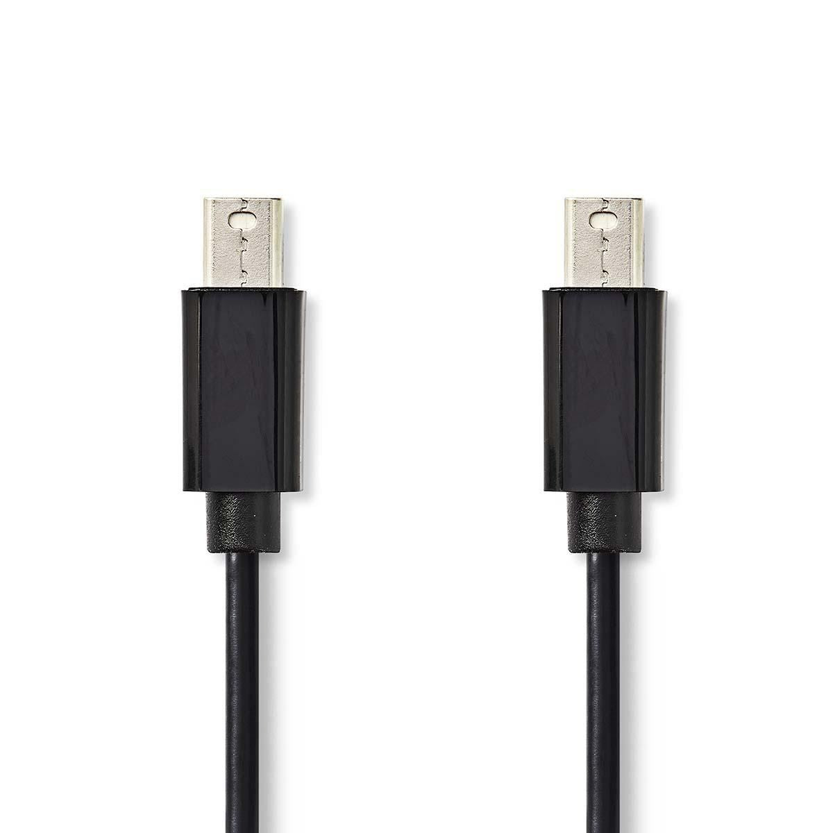 Nedis Mini DisplayPort Cable | DisplayPort 1.2 | Mini DisplayPort Male | Mini DisplayPort Male | 21.6 Gbps | Nickel Plated | 1.00 m | Round | PVC | Black | Polybag