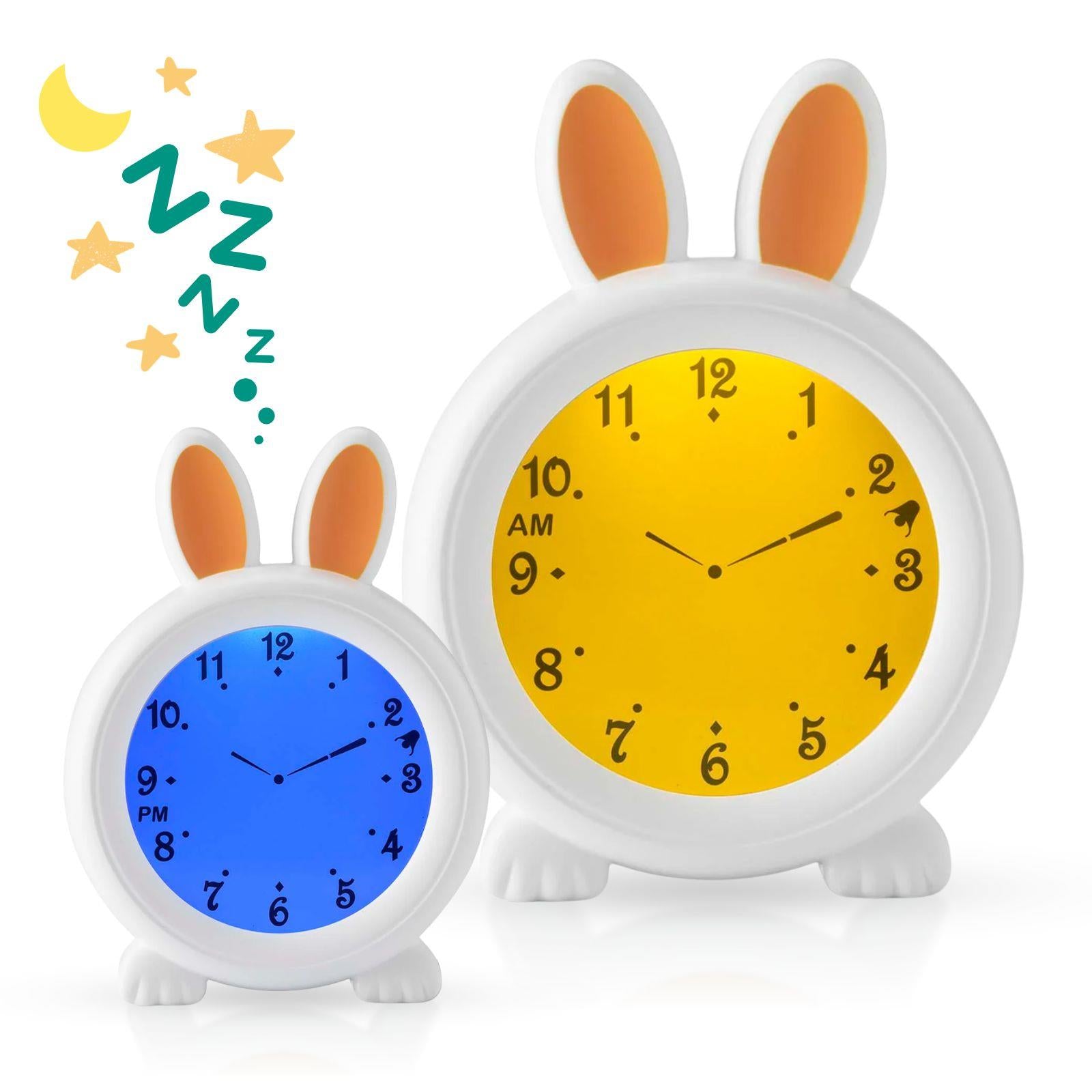 Alecto Childrens Sleep Trainer & Night Lamp Light / Alarm Clock Rory the Rabbit - White