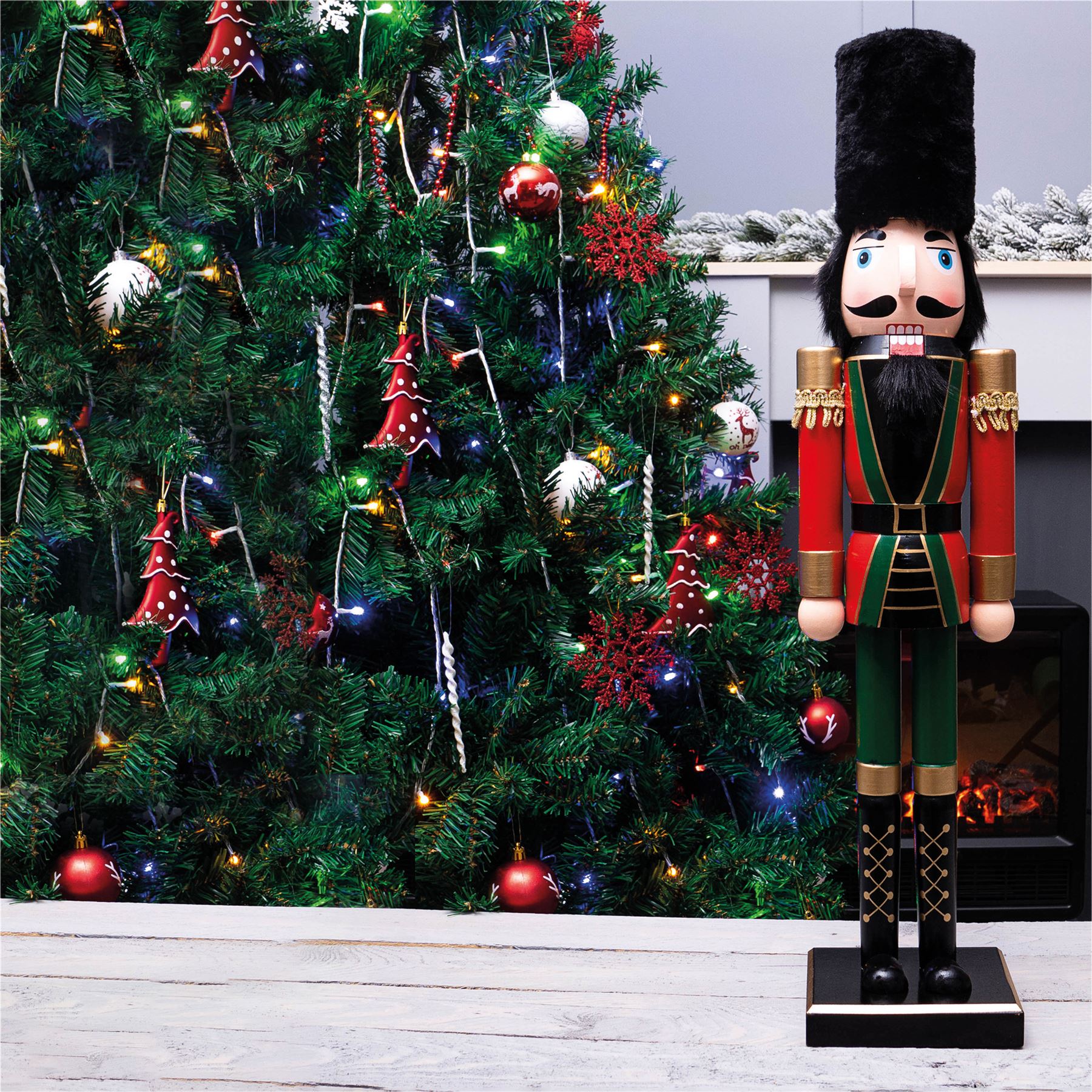 Large 60cm Traditional Christmas Nutcracker Red and Green