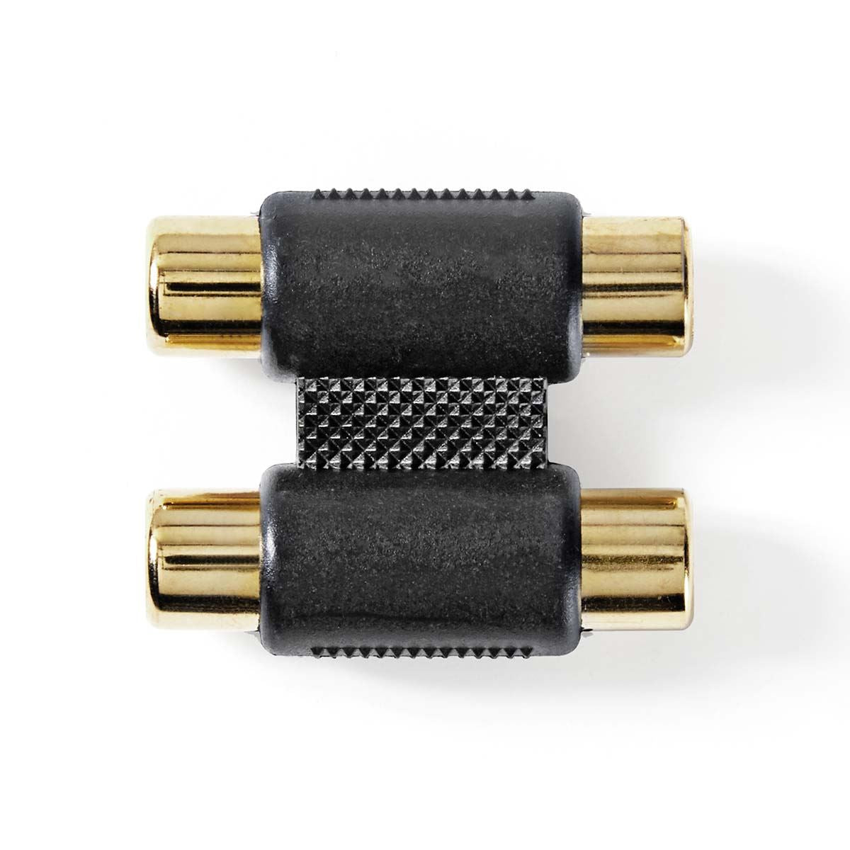 Nedis Stereo Audio Adapter | 2x RCA Female | 2x RCA Female | Gold Plated | Straight | ABS | Anthracite | 1 pcs | Box